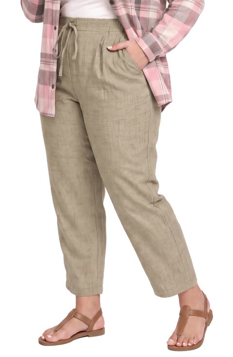 Drawstring Waist Tapered Leg Pants
