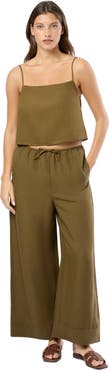 Onia Air Linen Square Neck Tank Top