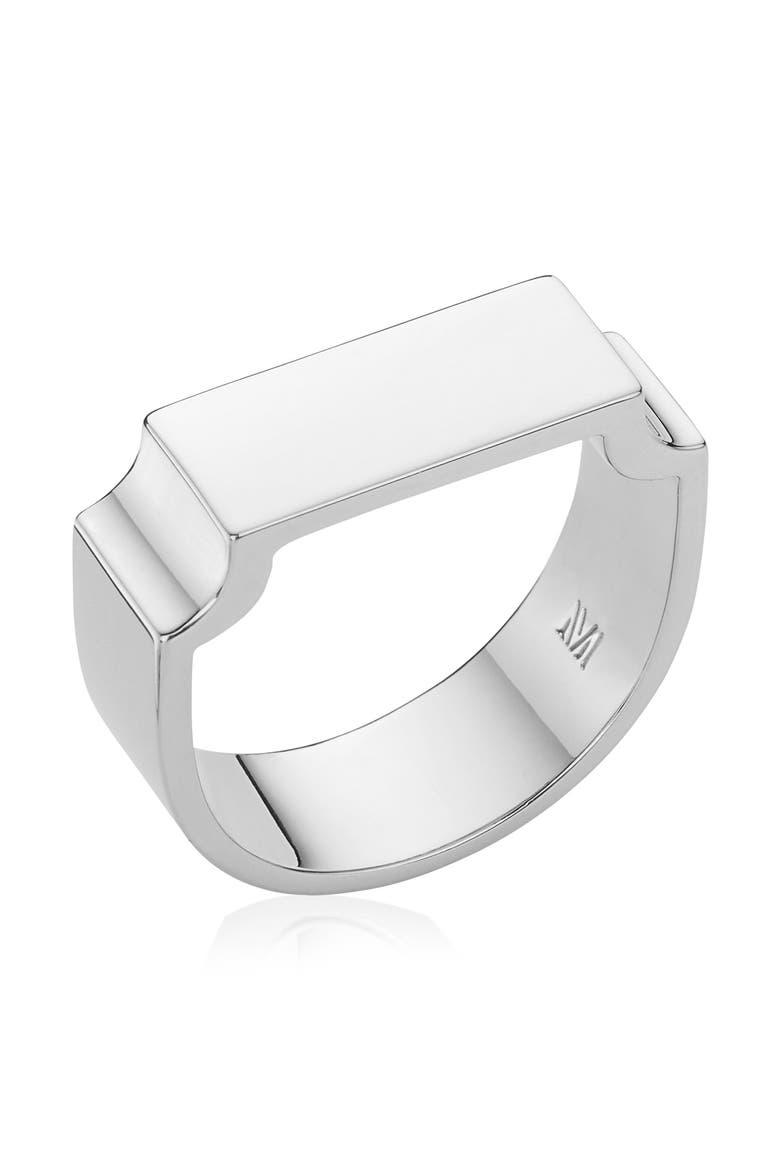 Wide Signature Ring, Alternate, color, SILVER