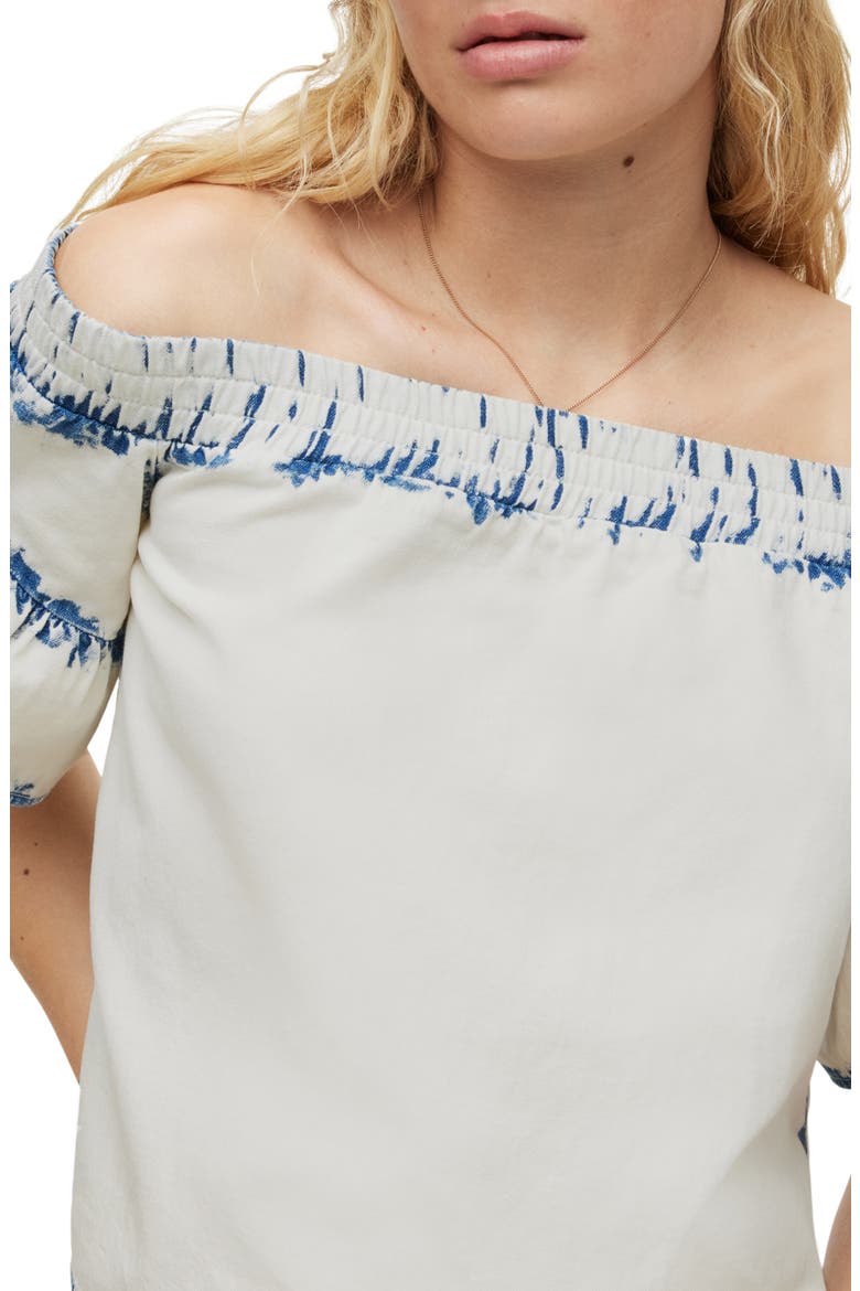 Adela Off the Shoulder Denim Top, Alternate, color, BLEACH WHITE