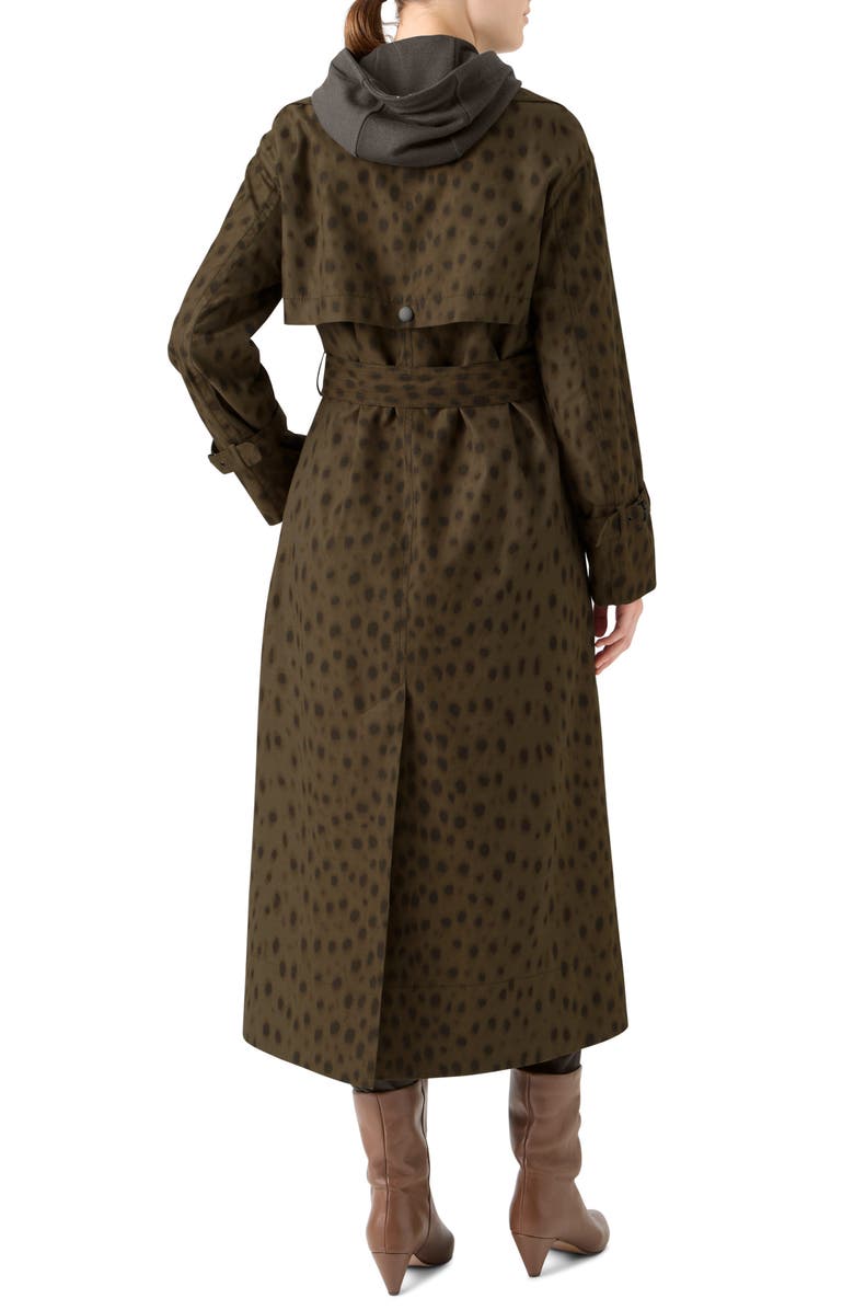 Akris punto Leopard Print Trench Coat, Alternate, color, Hazel-Bark
