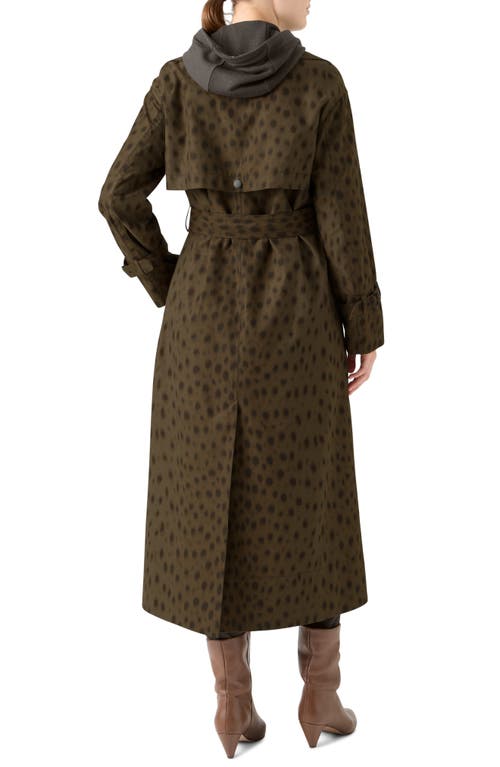 Akris Punto Leopard Print Trench Coat In Green