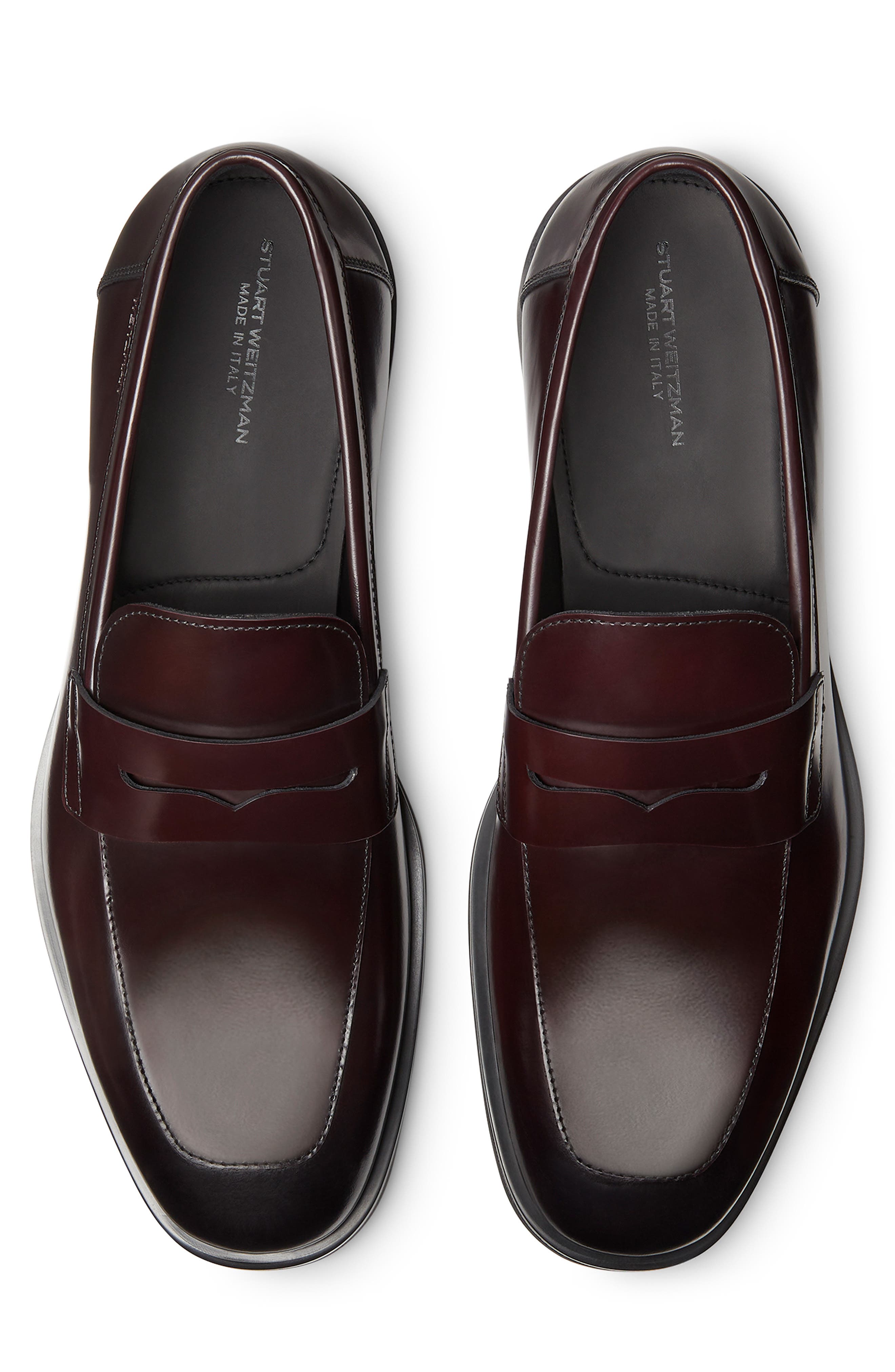 Stuart Weitzman Club Classic Penny Loafer, Alternate, color, Burgundy
