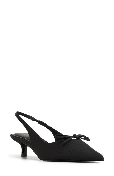 Azizza Slingback Pointed Toe Kitten Heel Pump (Women)