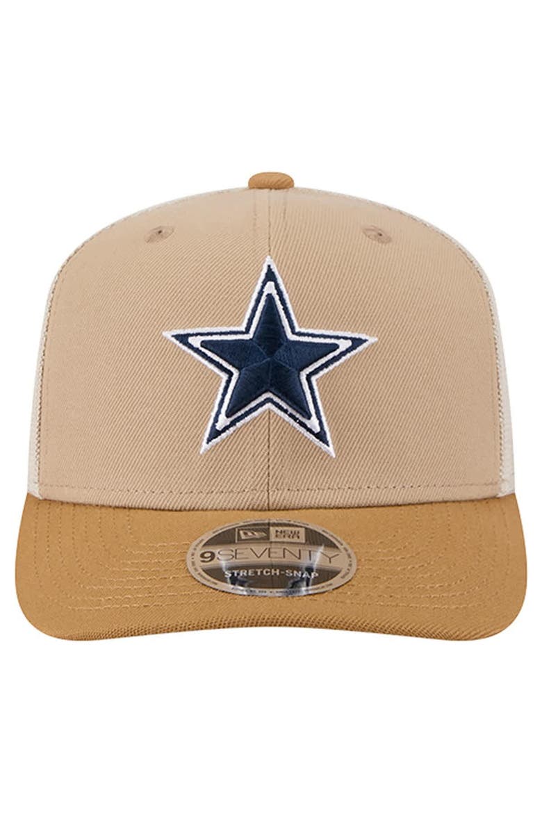 Men's New Era  Light Beige Dallas Cowboys Two-Tone Trucker 9SEVENTY Adjustable Hat, Alternate, color, Light Beige