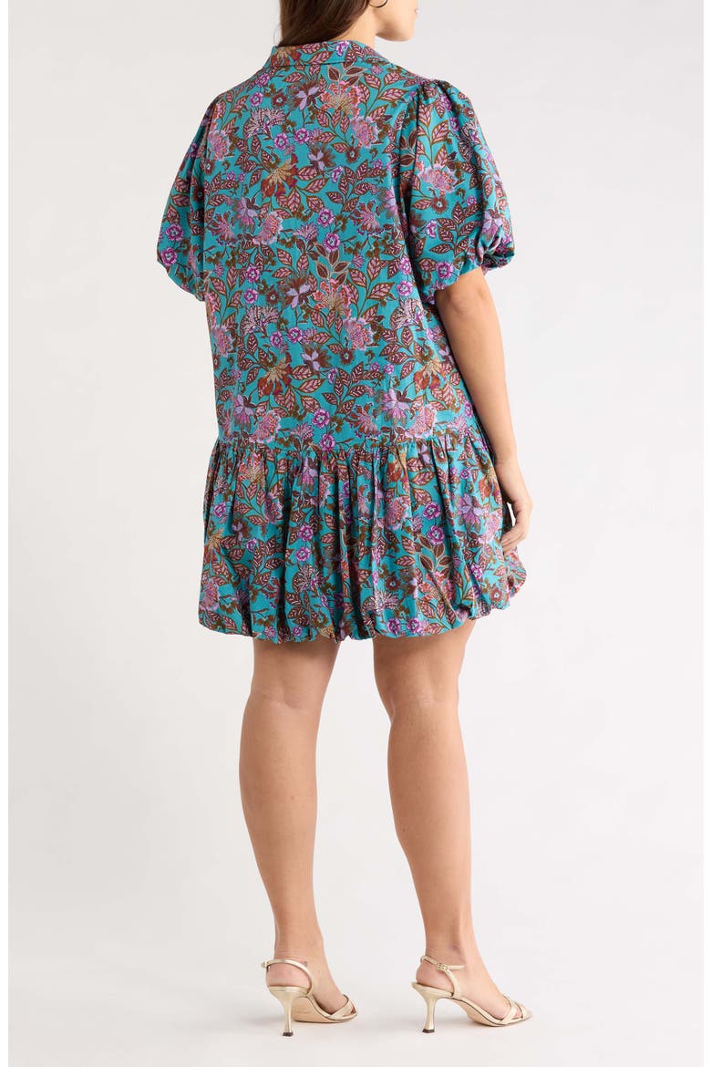 Stacci Bubble Hem Shirtdress, Alternate, color, TEAL MULTI