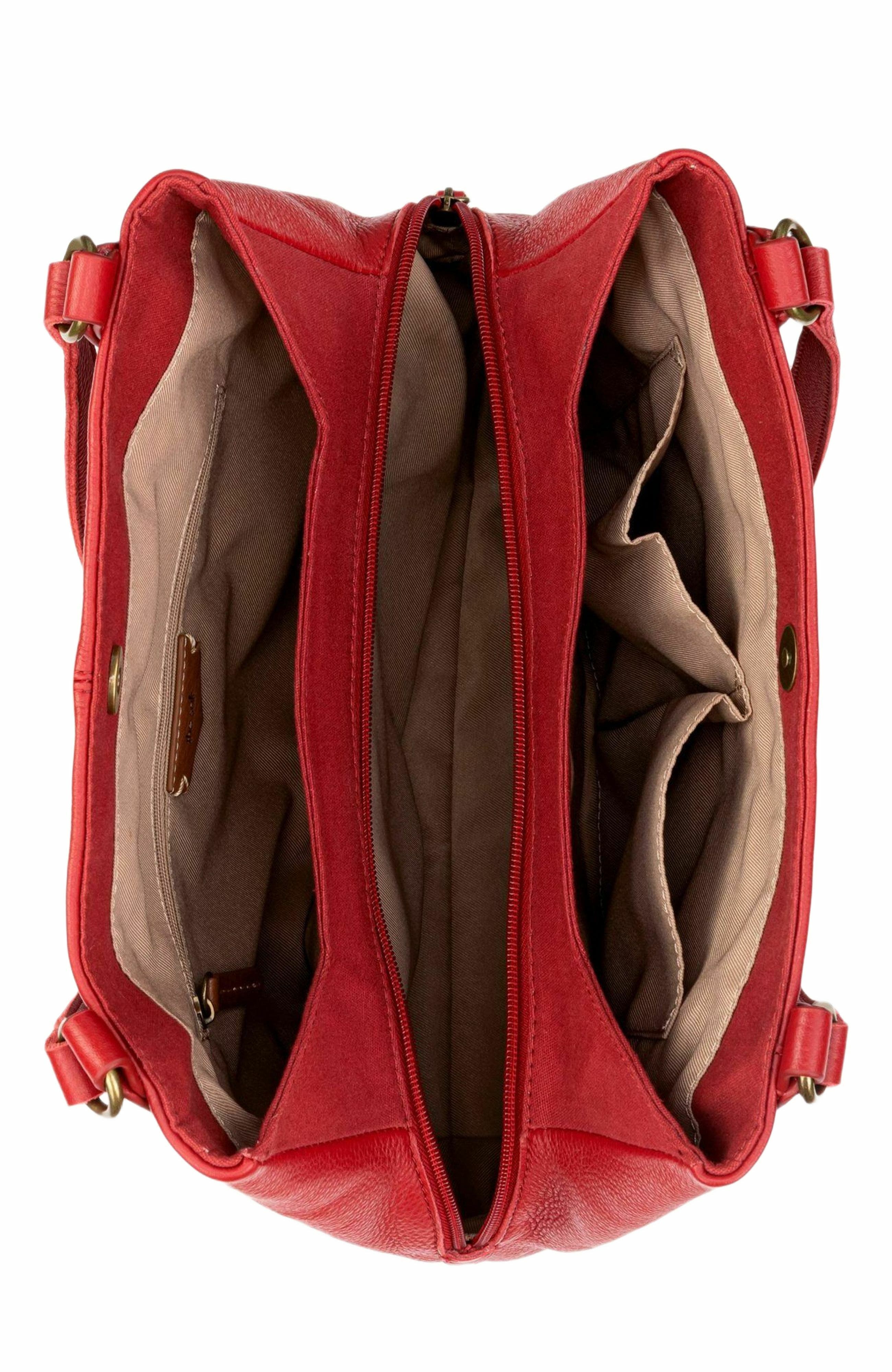 Melrose Leather Satchel, Alternate, color, Scarlet