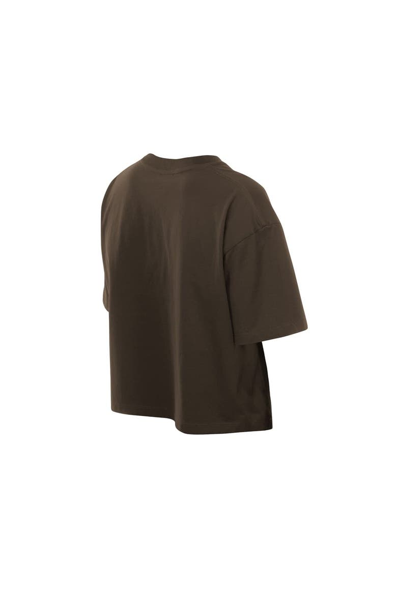 Women's New Era Brown San Diego Padres Boxy Foil Logo T-Shirt, Alternate, color, Brown