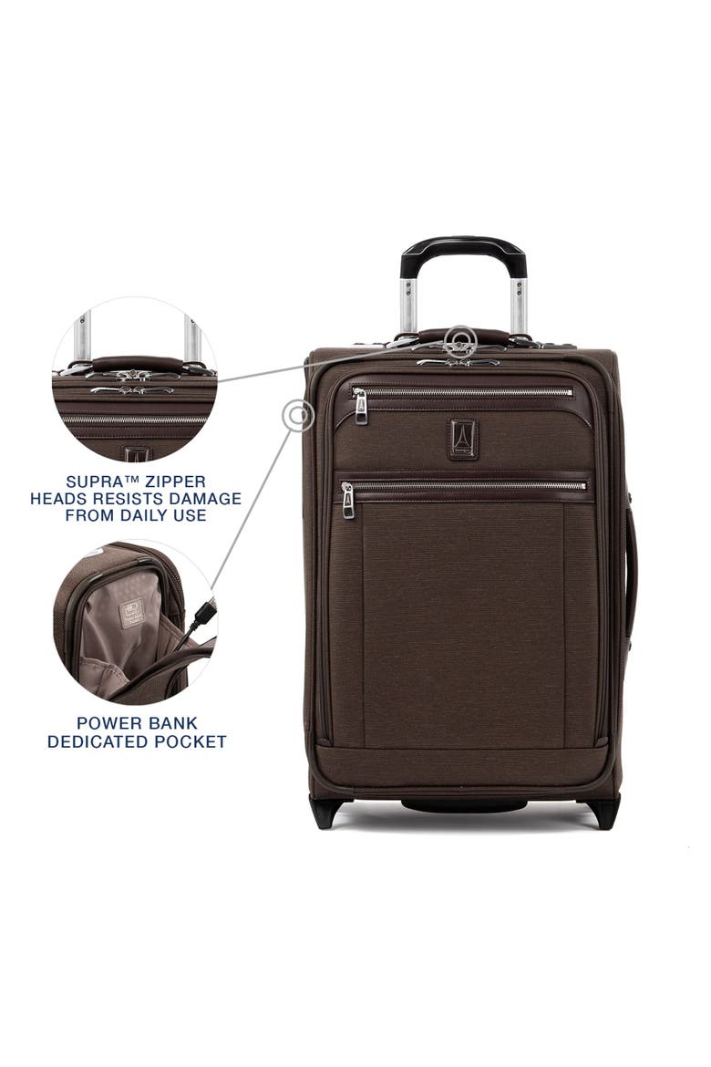 Platinum Elite Softside Expandable 22" Upright Carry On Luggage, Alternate, color, Rich Espresso