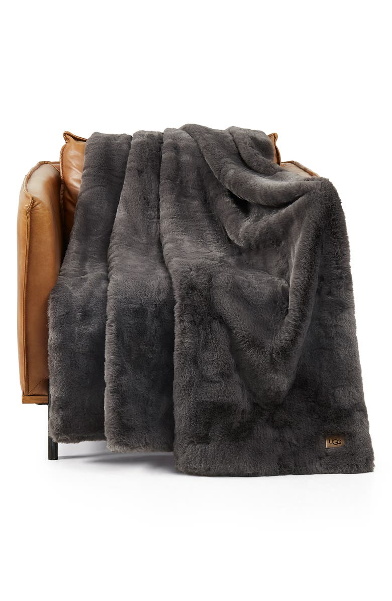UGG<sup>®</sup> Euphoria Throw Blanket, Alternate, color, Charcoal/Charcoal