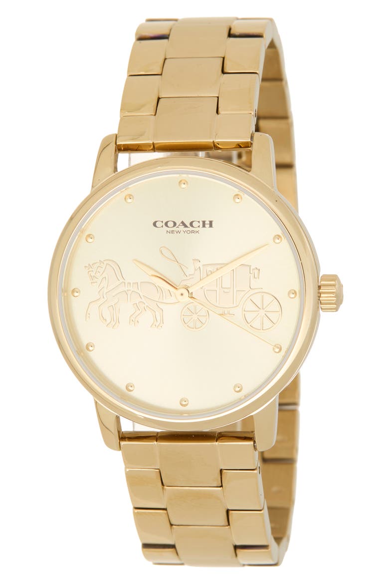 Grand Goldtone Quartz Bracelet Watch, 36mm, Main, color, GOLD