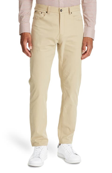 Leone Slim Straight Leg Twill Pants
