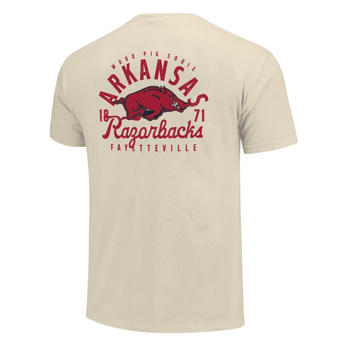 IMAGE ONE Men's Cream Arkansas Razorbacks Comfort Colors Mascot Overlay ...