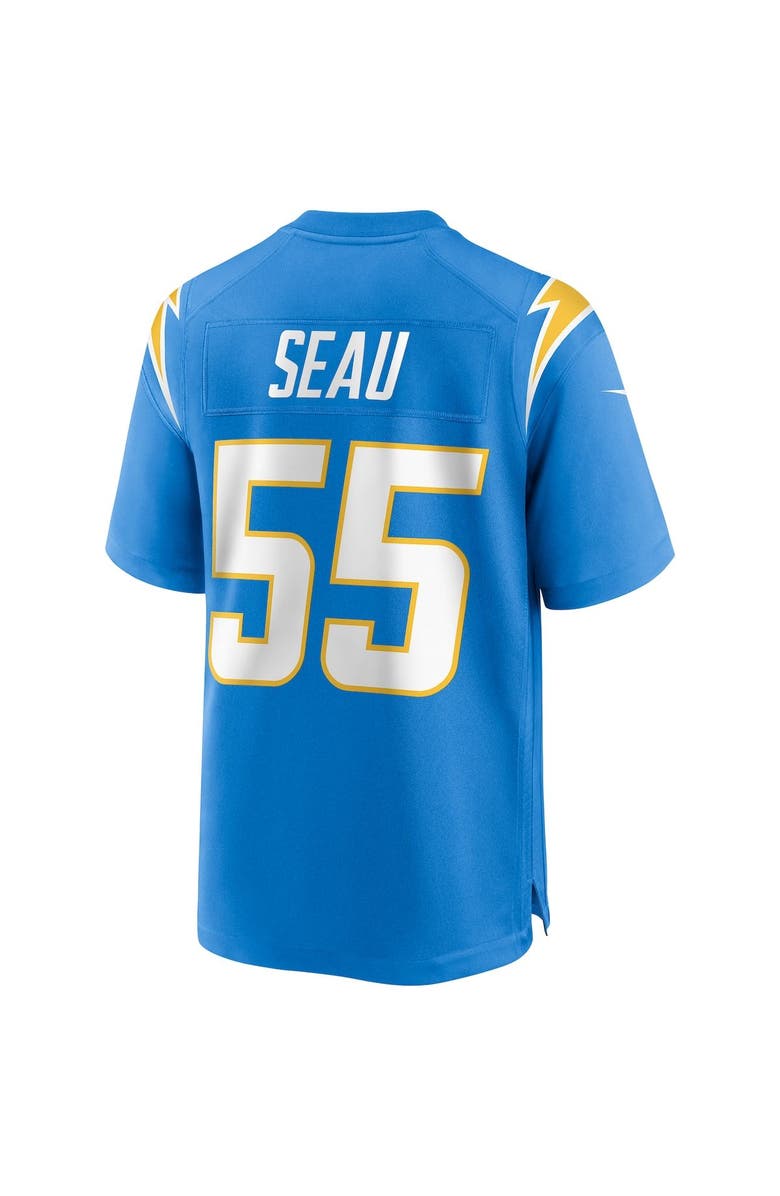 Nike Men's Nike Junior Seau Powder Blue Los Angeles Chargers Game Retired Player Jersey, Alternate, color, 