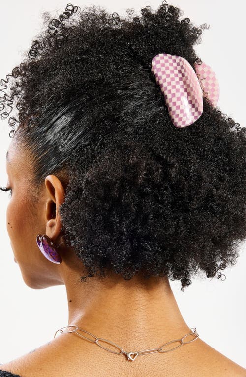 Chunks Suki Check Jawbreaker Claw Clip In Pink/white