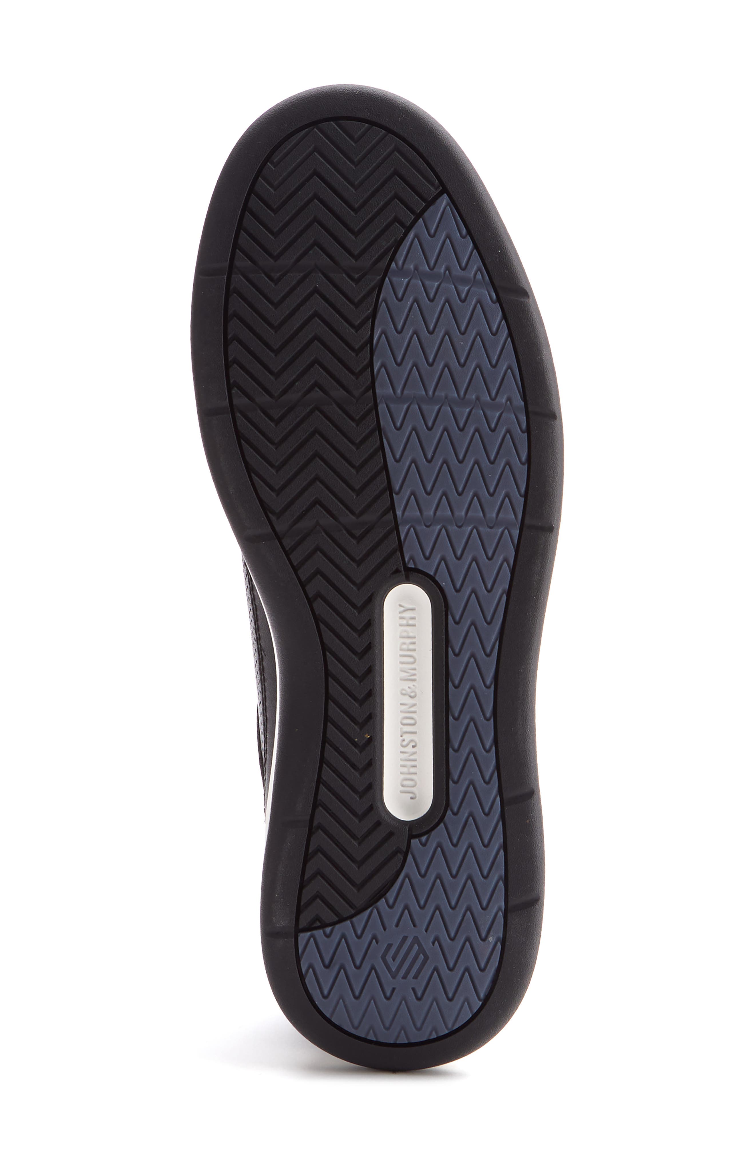 Johnston & Murphy Dawson Perforated Leather Sneaker, Alternate, color, Black Full Grain