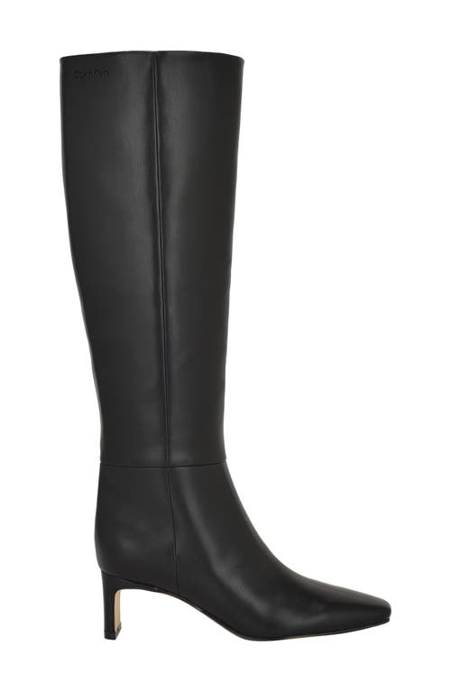 Calvin Klein Caterine Knee High Boot In Black