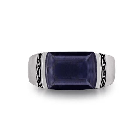 Blue Pietersite Celtic Sterling Silver Men Signet Ring