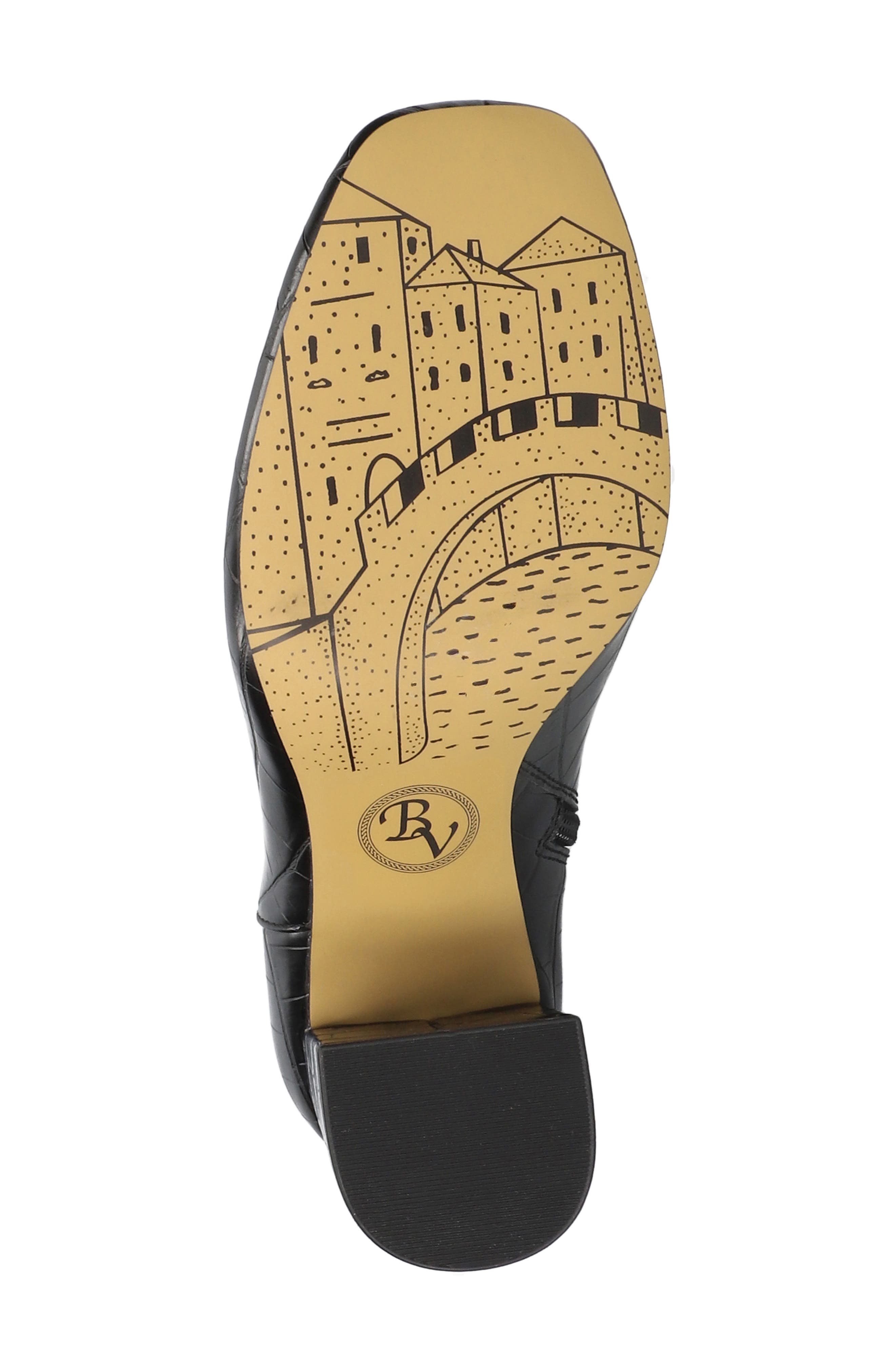 Bella Vita Wilma Croc Embossed Bootie, Alternate, color, Black Croco