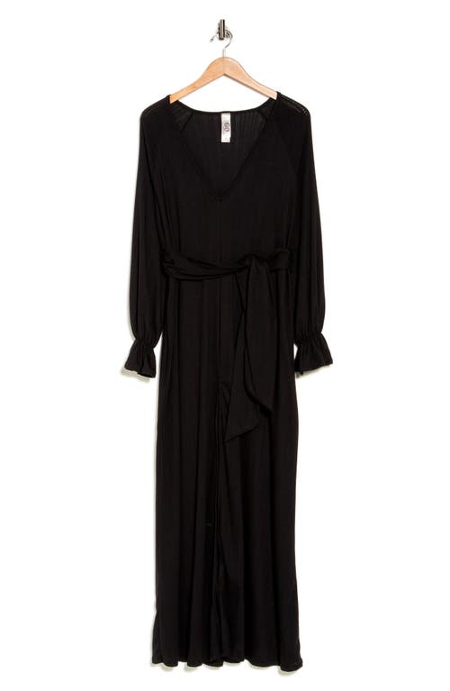 Go Couture Ruffle Cuff Long Sleeve Maxi Dress In Black