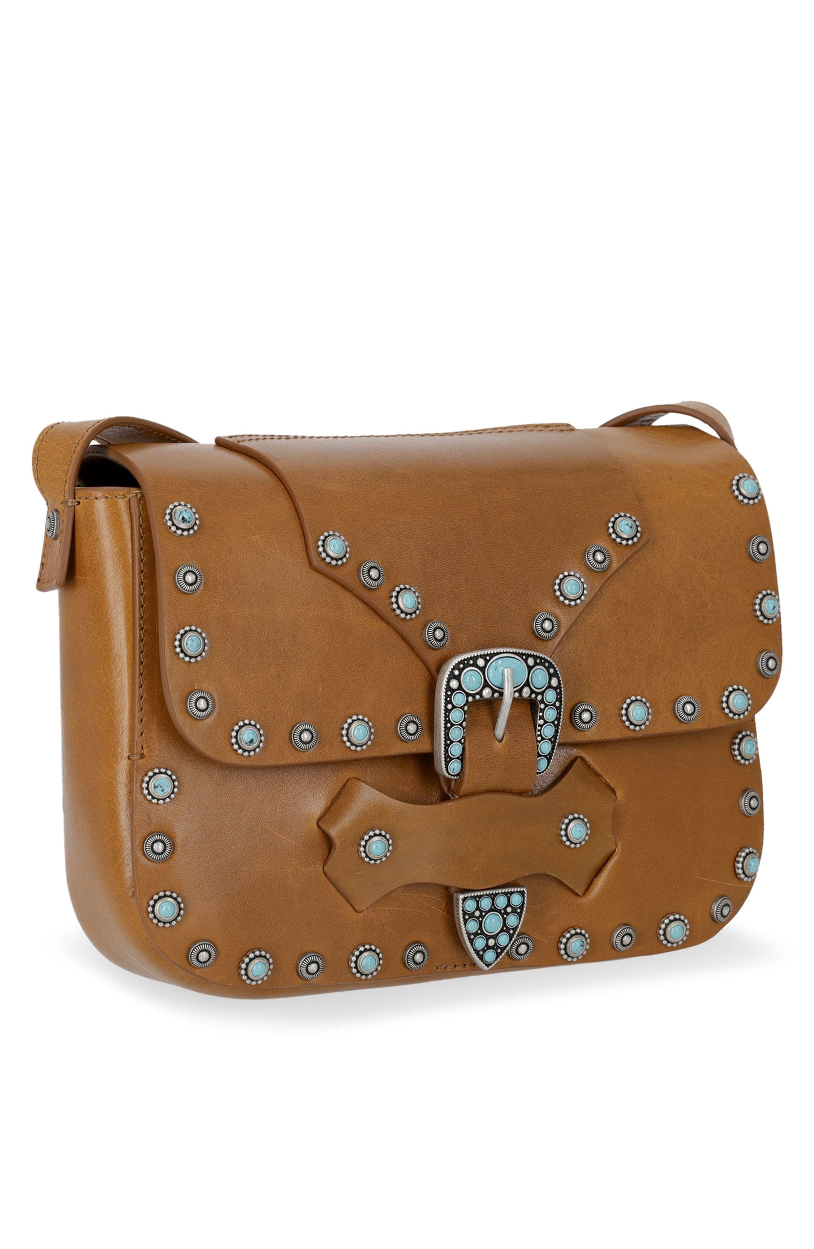 Fortela Turquoise Whisky Leather Bag, Alternate, color, Light Brown