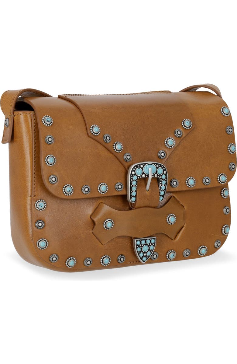 Fortela Turquoise Whisky Leather Bag, Alternate, color, Light Brown