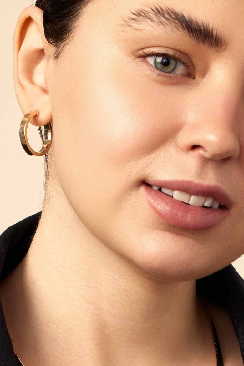 14K Gold Forever Hoops, Alternate, color, Yellow Gold