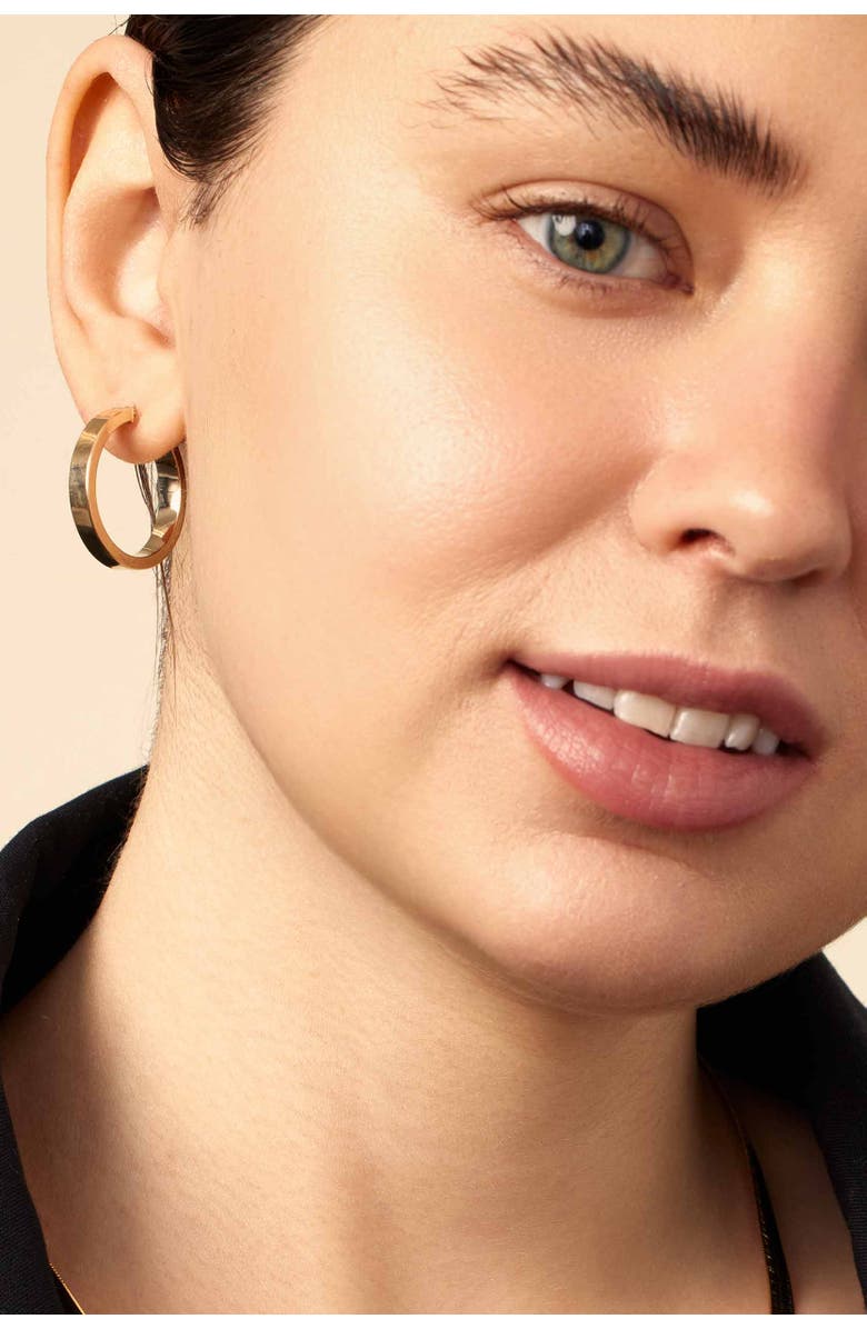 Oradina 14K Gold Forever Hoops, Alternate, color, Yellow Gold