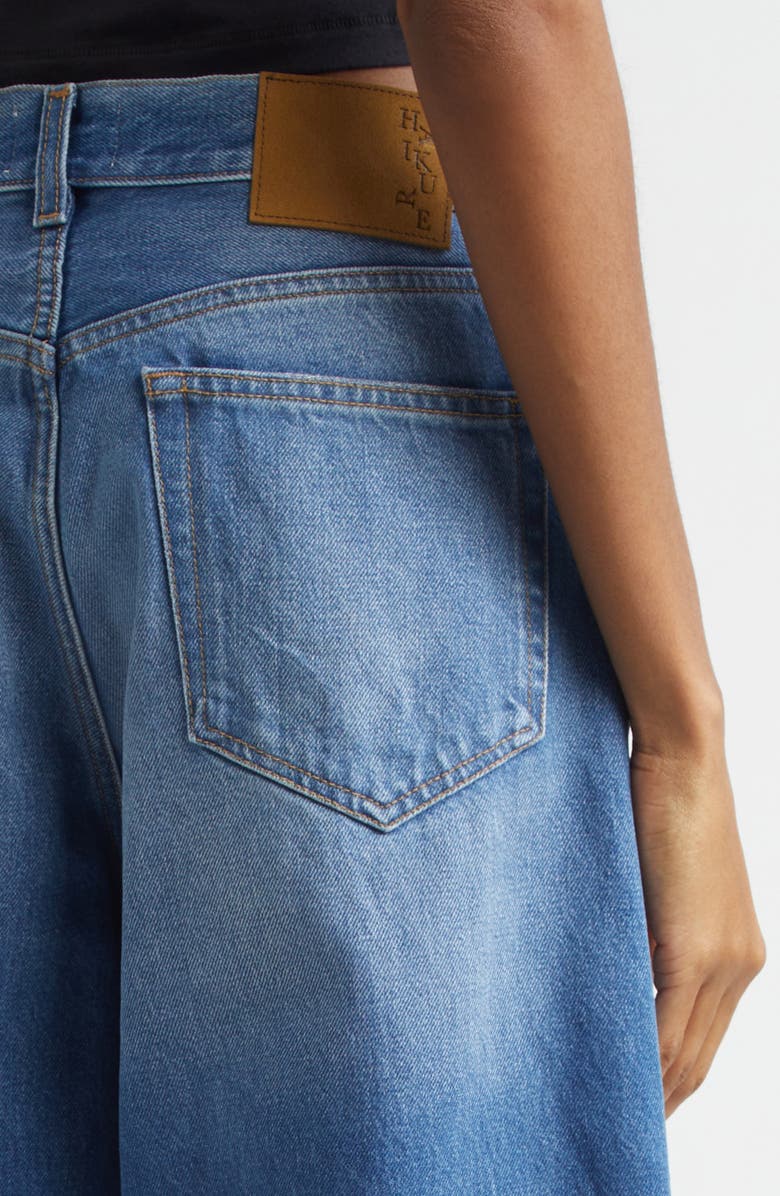 Haikure New Becky Wide Leg Denim Bermuda Shorts, Alternate, color, Real Blue