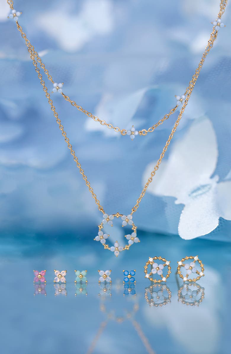 Girls Crew Blue Blossom Dream Pendant Necklace, Alternate, color, Gold