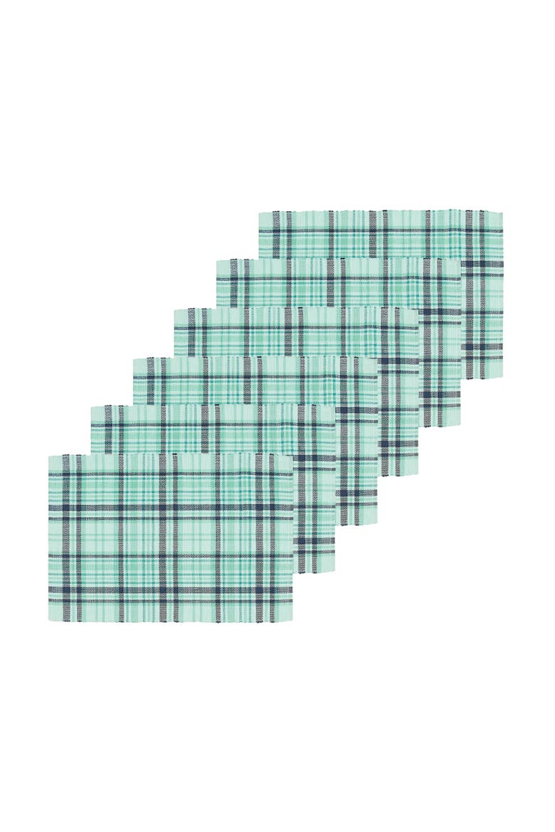 McKinley Plaid Placemats Set of 6, Main, color, Blue
