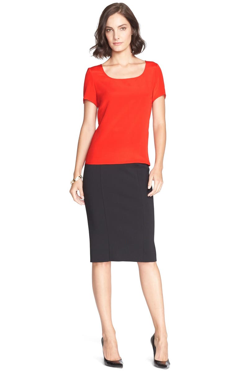 St. John Collection High Waist Luxe Sculpture Knit Skirt, Alternate, color, 