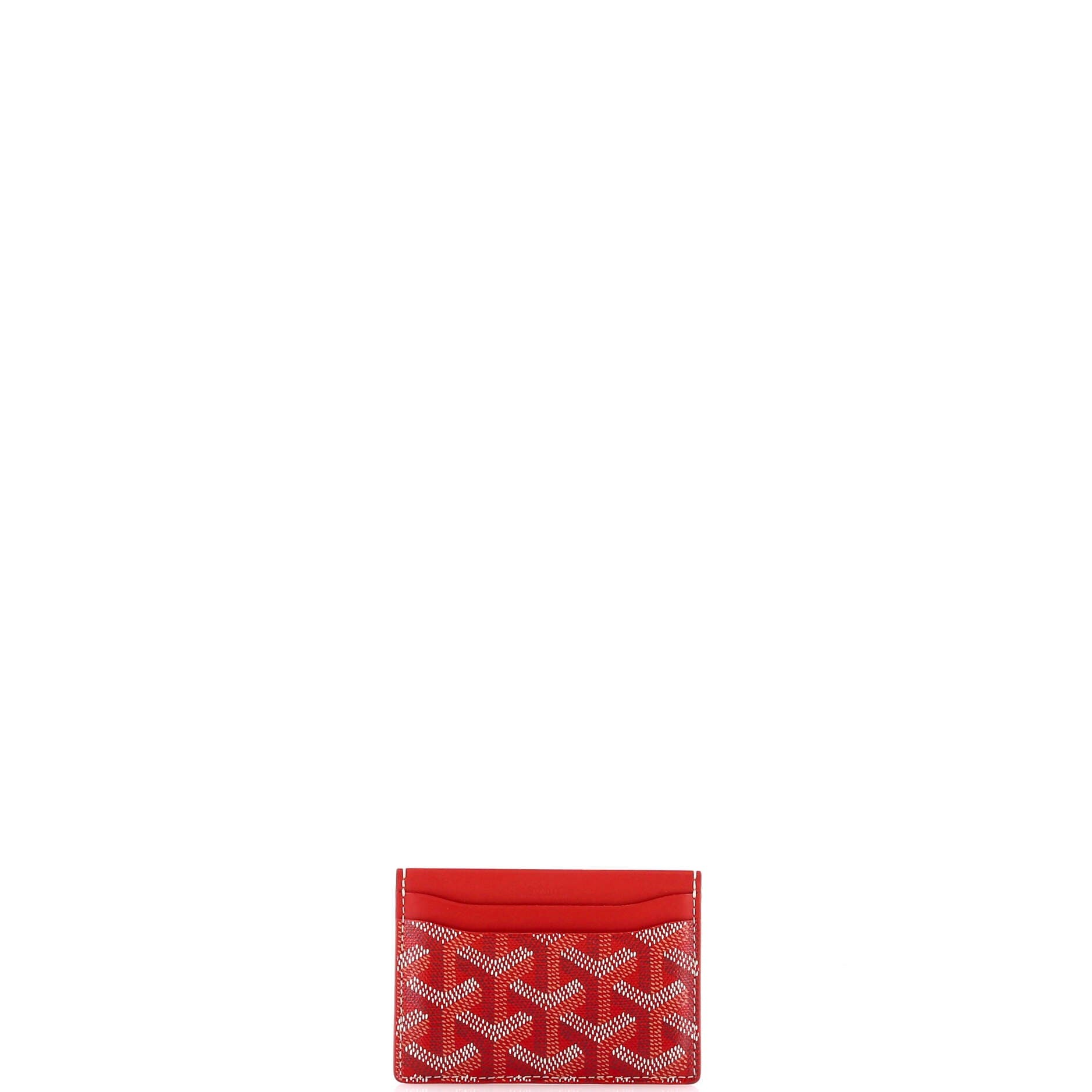 Pre-Owned Goyard Saint Sulpice Card Holder Coated Canvas, Main, color, Red