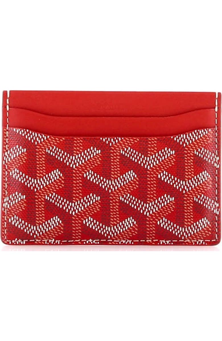 Pre-Owned Goyard Saint Sulpice Card Holder Coated Canvas, Main, color, Red