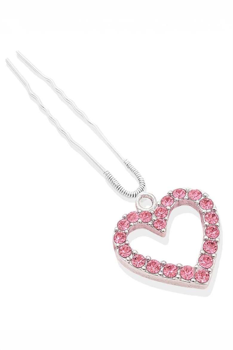 Crystal Heart Pink  Pin, Alternate, color, Pink