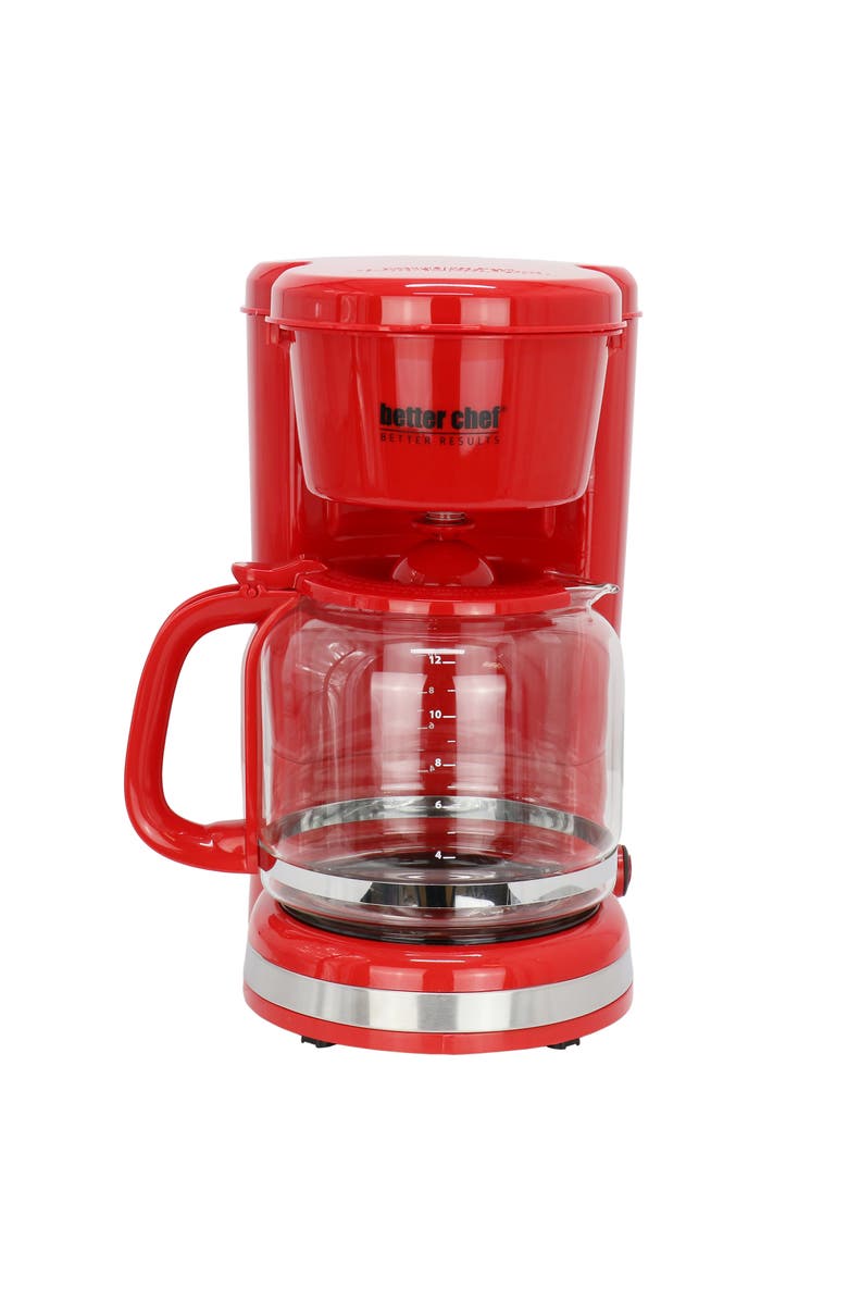 Better Chef 12 Cup 900 Watt Coffee Maker, Main, color, Red