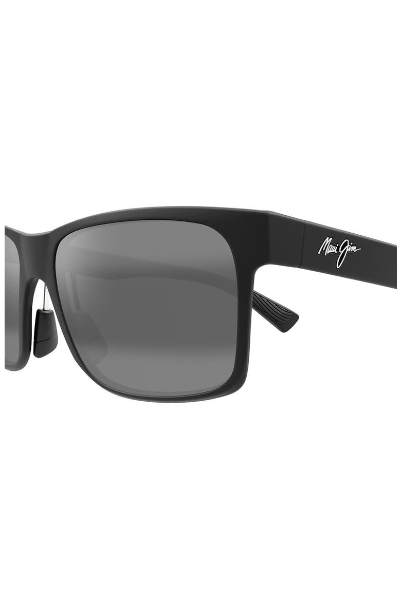 Ho'opili 58mm PolarizedPlus2® Rectangular Sunglasses, Alternate, color, MATTE BLACK/ NEUTRAL GREY