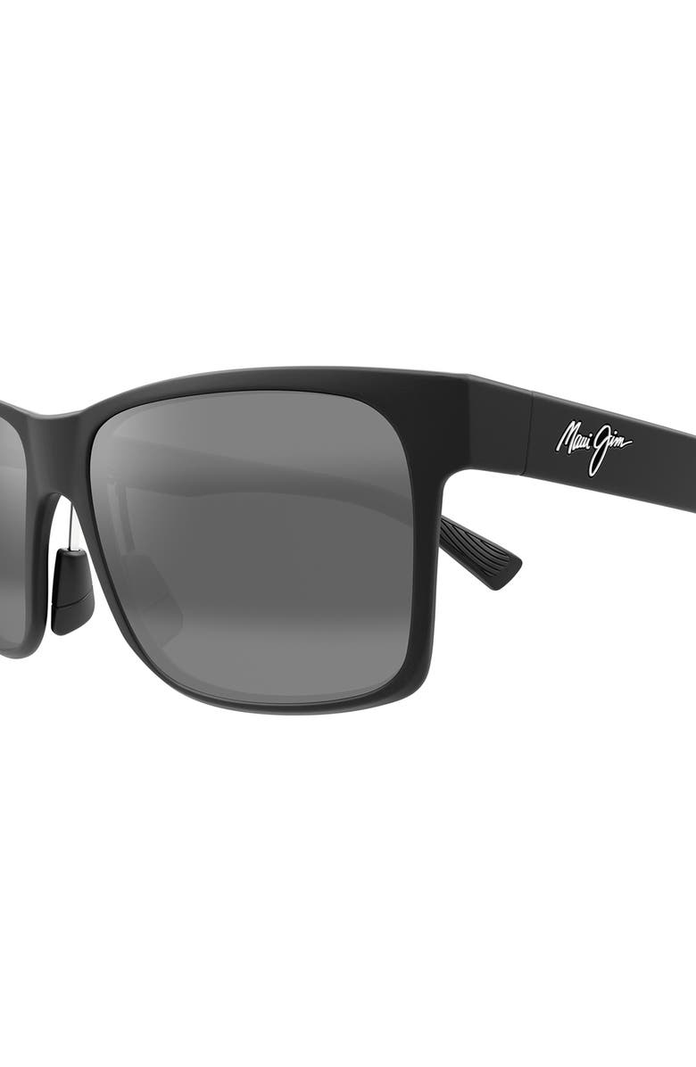 Maui Jim Ho'opili 58mm PolarizedPlus2<sup>®</sup> Rectangular Sunglasses, Alternate, color, Matte Black/ Neutral Grey