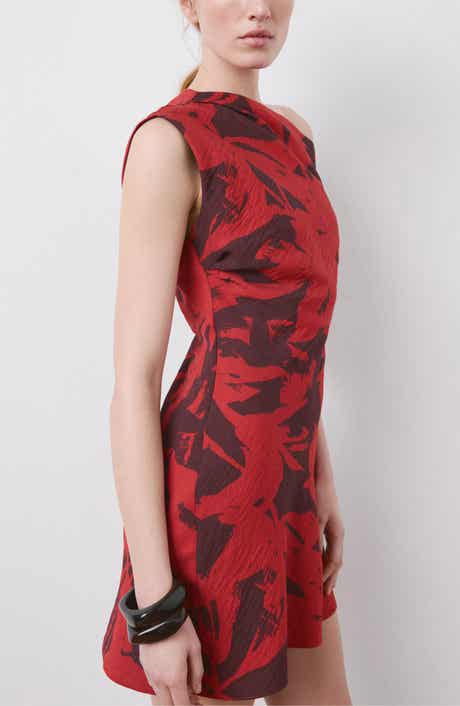 Texture One-Shoulder Minidress