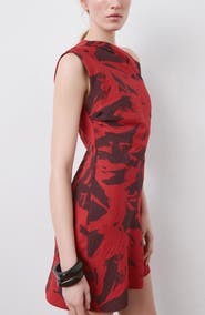 MANGO Texture One-Shoulder Minidress