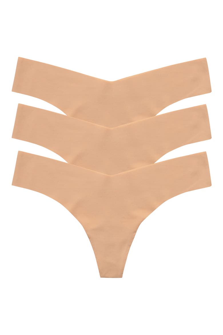 Classic Solid Thong 3-Pack, Main, color, BEIGE
