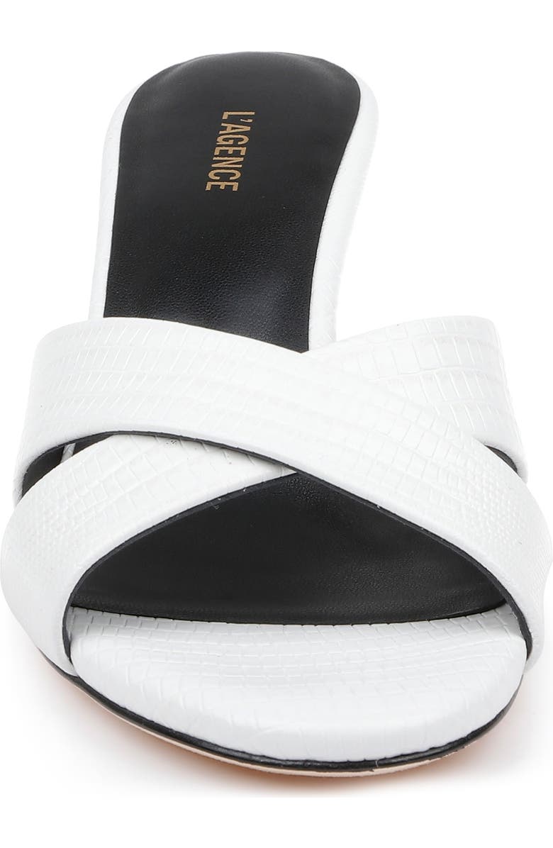 L'AGENCE Aveline Slide Sandal, Alternate, color, Ivory Lizard