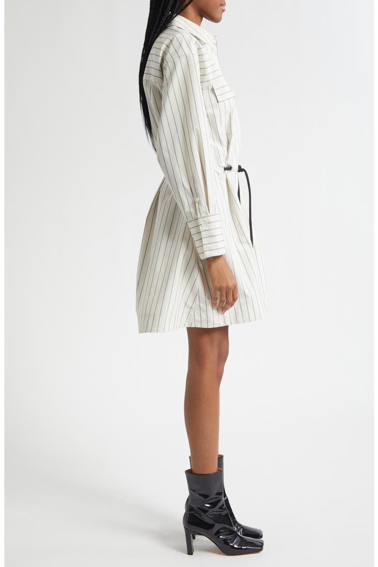 Striped Tie Waist Shirt Dress, Alternate, color, CREAM MULTI