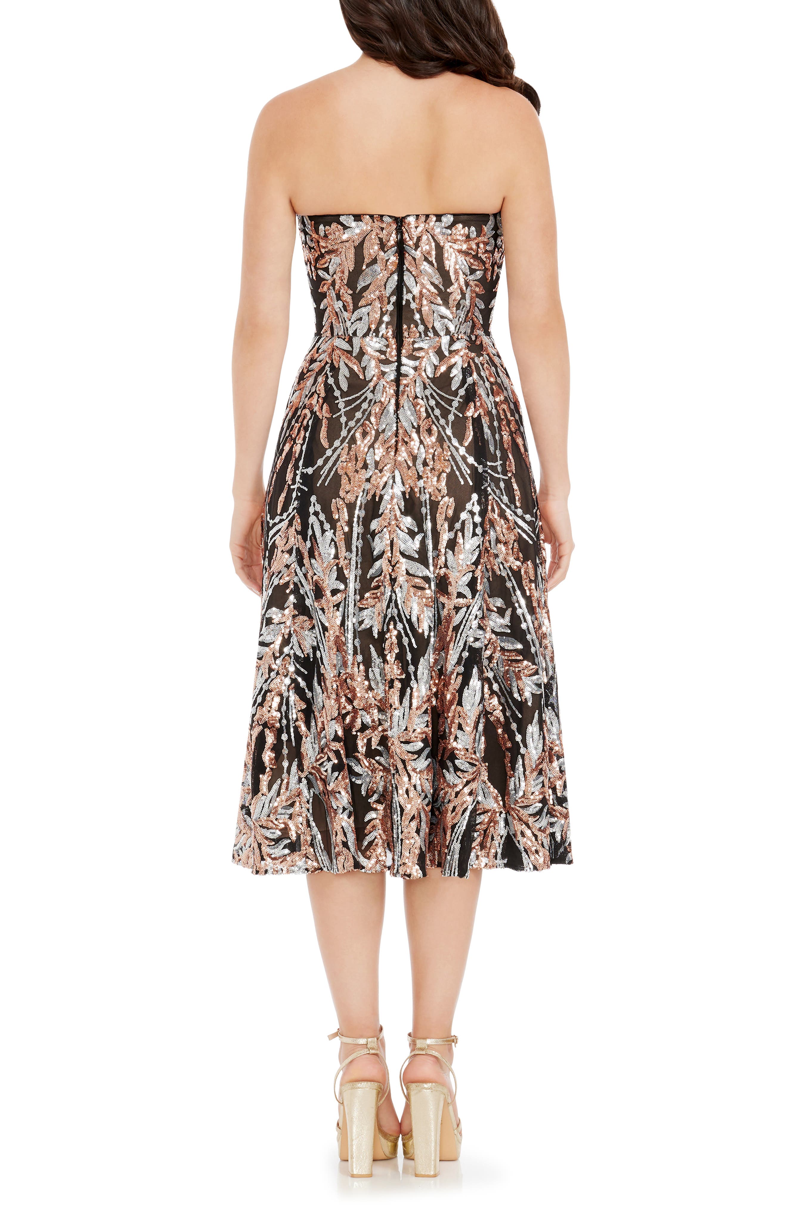 Ruby Sequin Strapless Fit & Flare Midi Dress - image 2