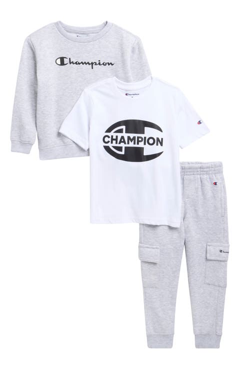 Kids' Crewneck T-Shirt, Hoodie & Joggers Set