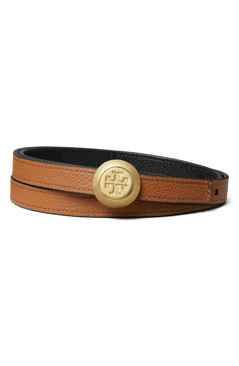 Tory Burch Romy Reversible Belt, Alternate, color, Black / Aged Tan