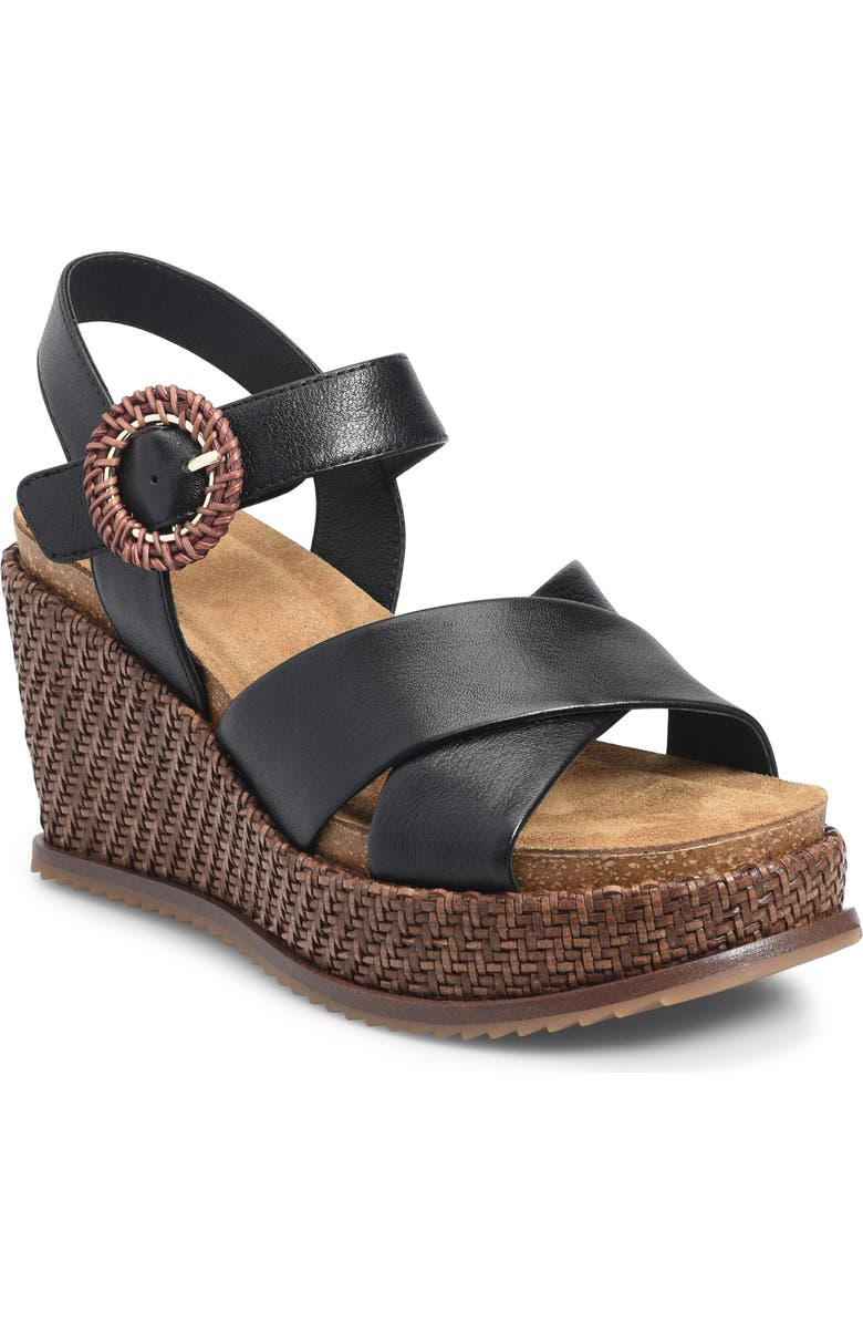 Söfft Dorathy Slingback Platform Wedge Sandal, Main, color, Black
