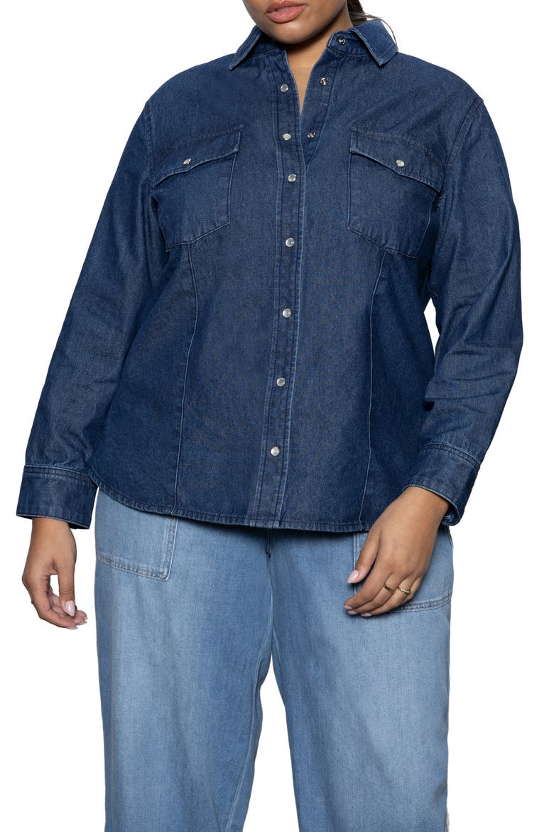 The Denim Western Shirt, Main, color, BLUE SLATE