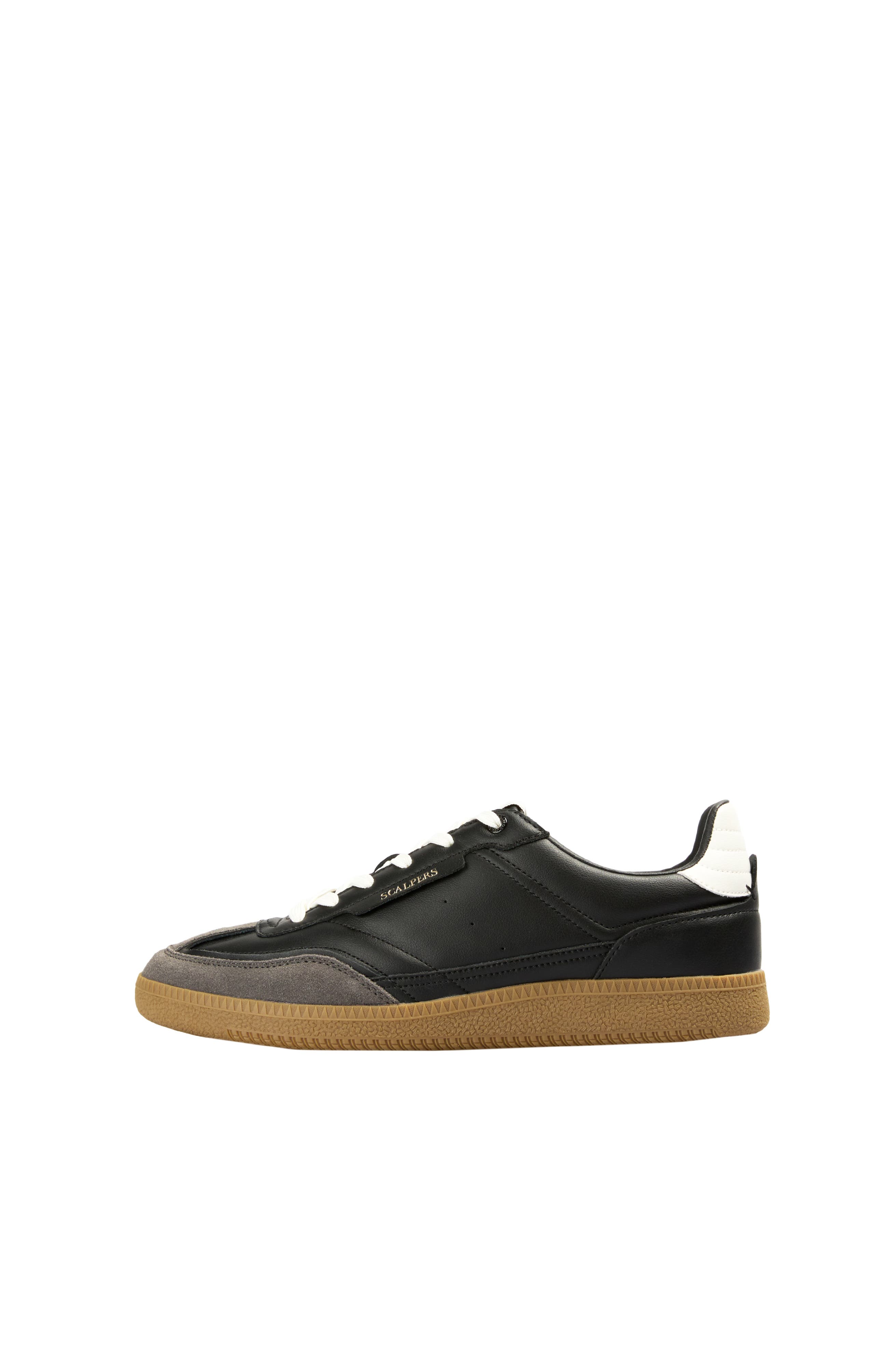 Scalpers Leather Sneaker Contrast Sole, Alternate, color, Black