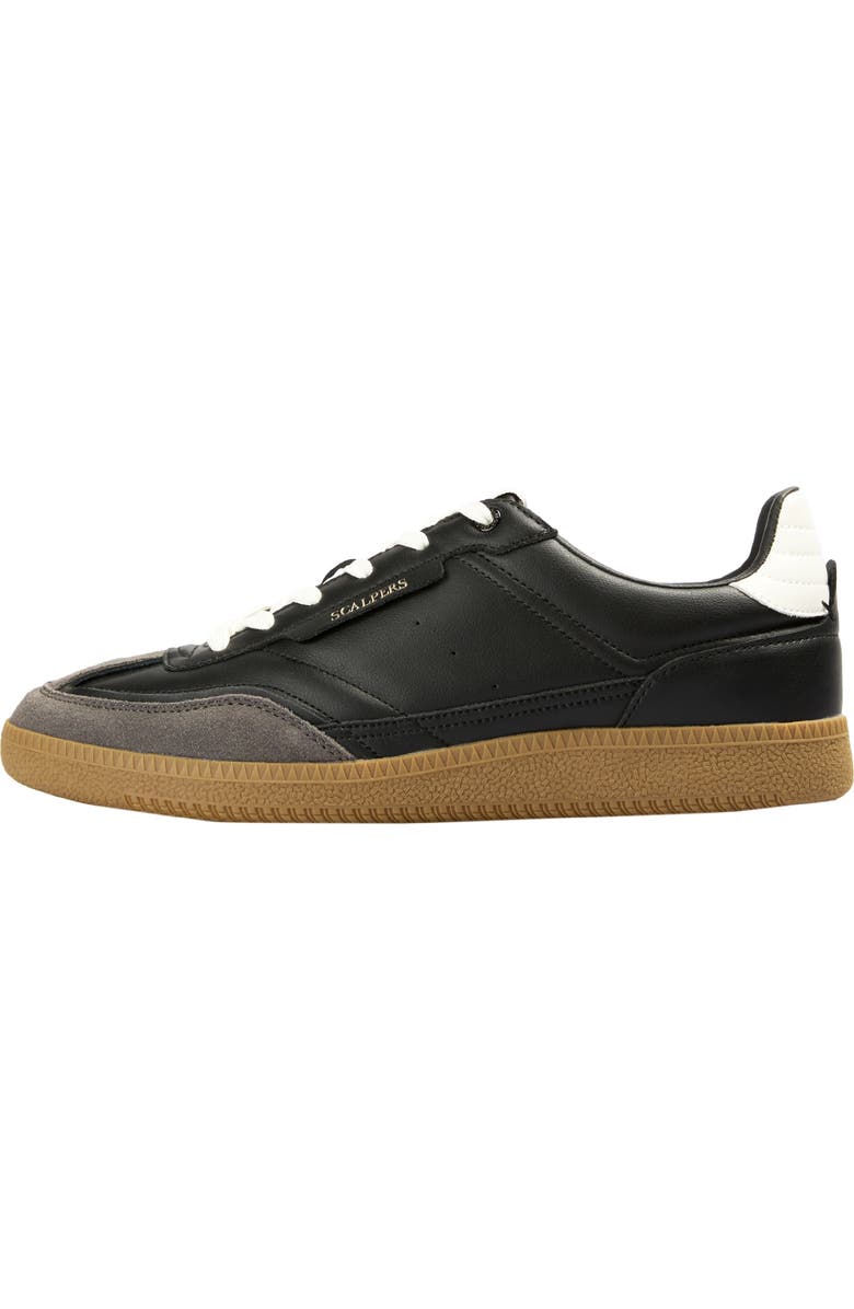 Scalpers Leather Sneaker Contrast Sole, Alternate, color, Black
